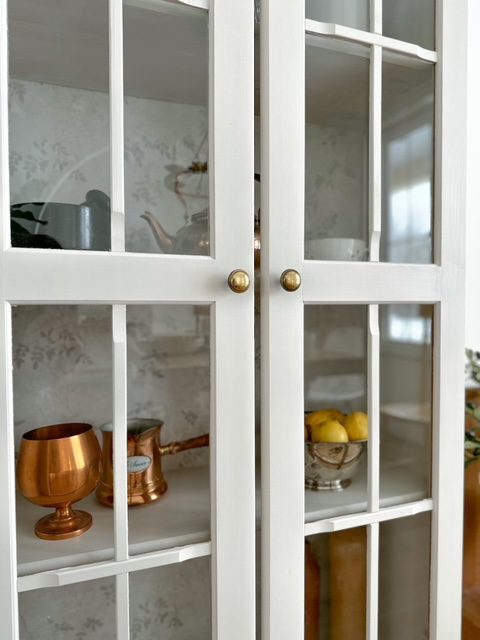 Edgecomb gray china cabinet.