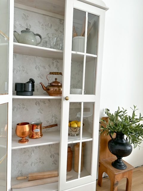 Edgecomb gray china cabinet.