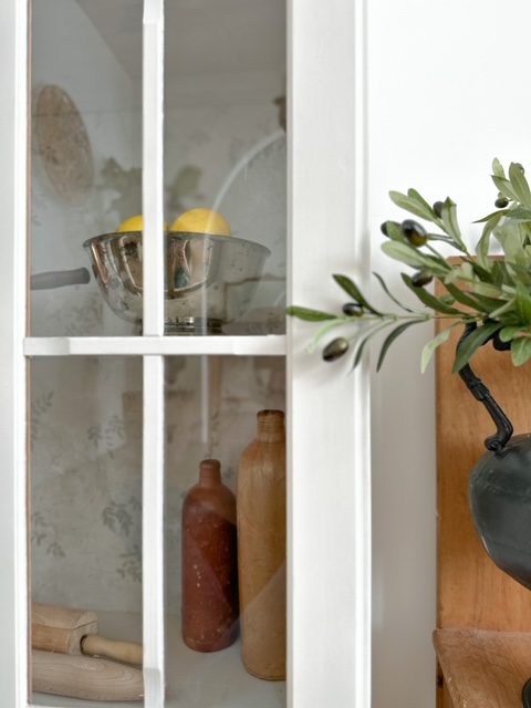 Window paned china cabinet.