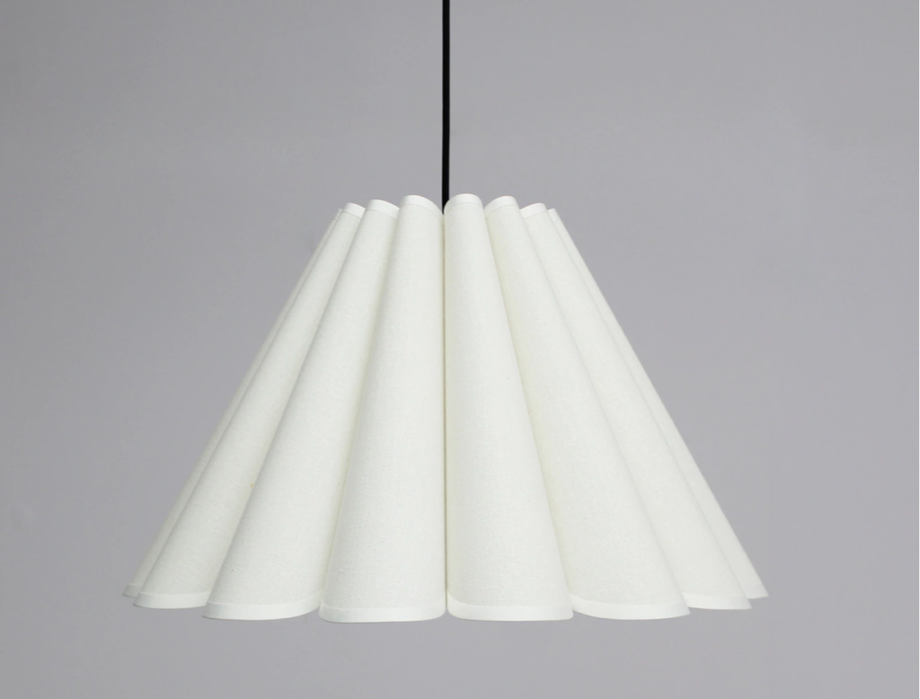 Pleated lampshade pendant light