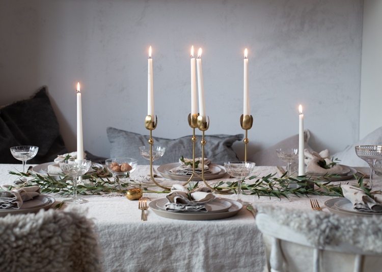 Scandinavian Christmas table setting