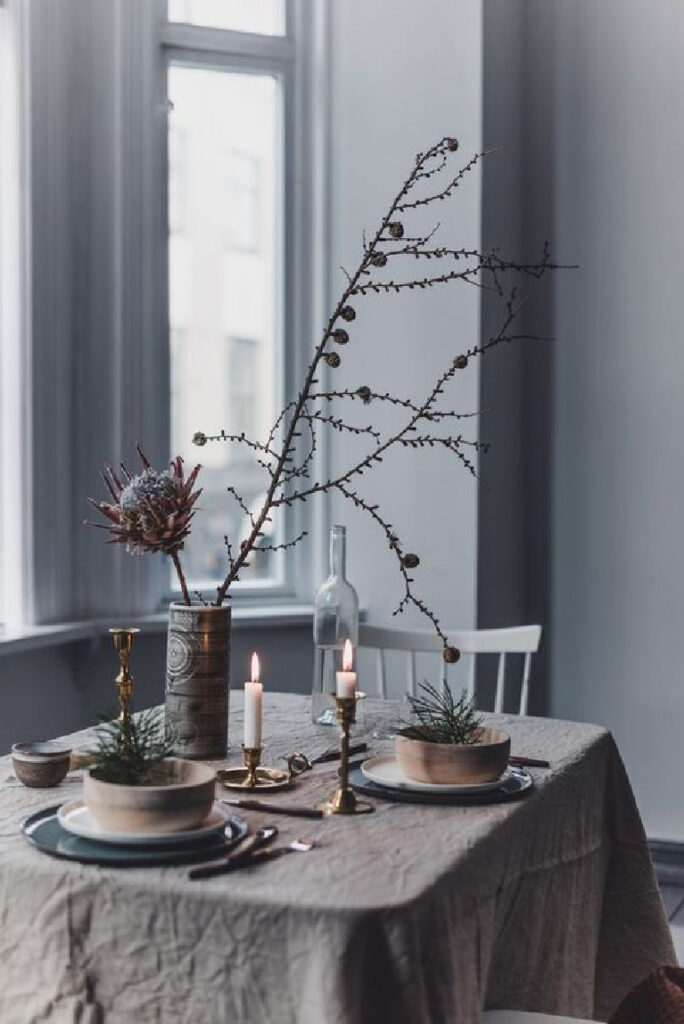 Scandinavian christmas table setting