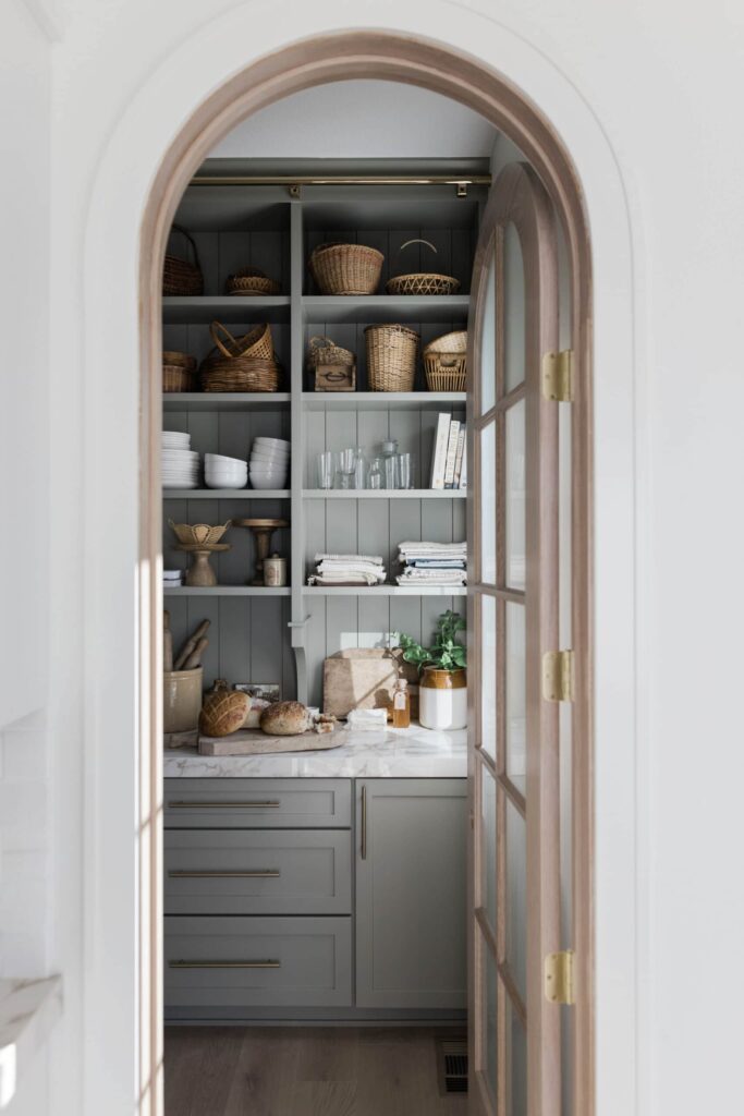 Modern vintage grey pantry design