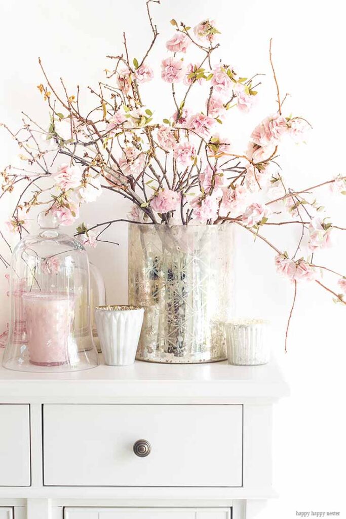 cherry blossoms on branch for diy spring decor