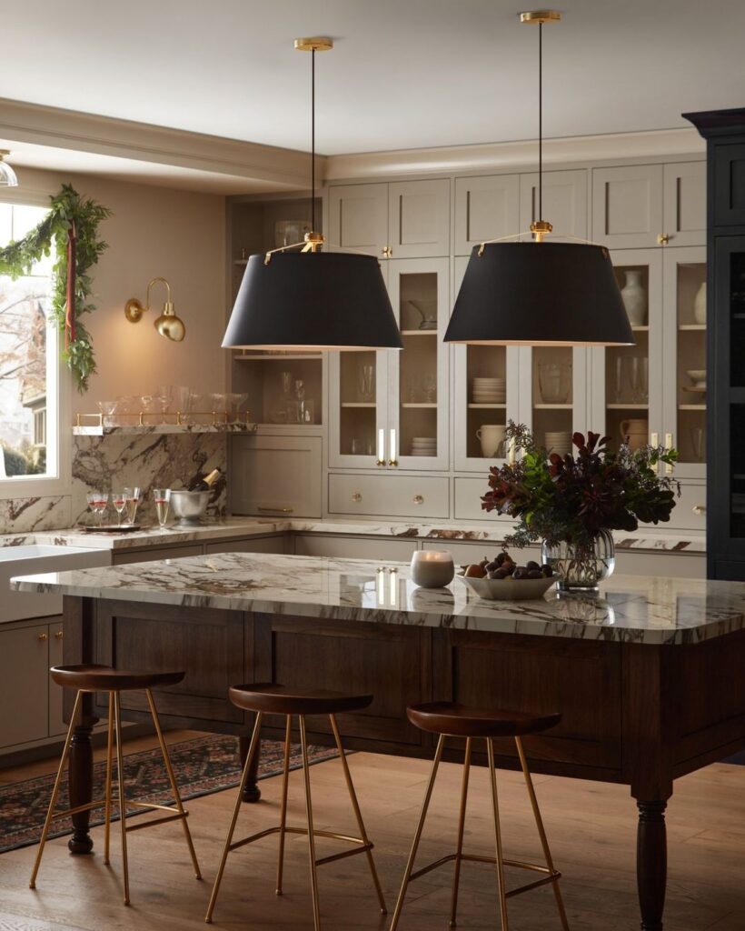 Darker wood tones in kitchen trends.