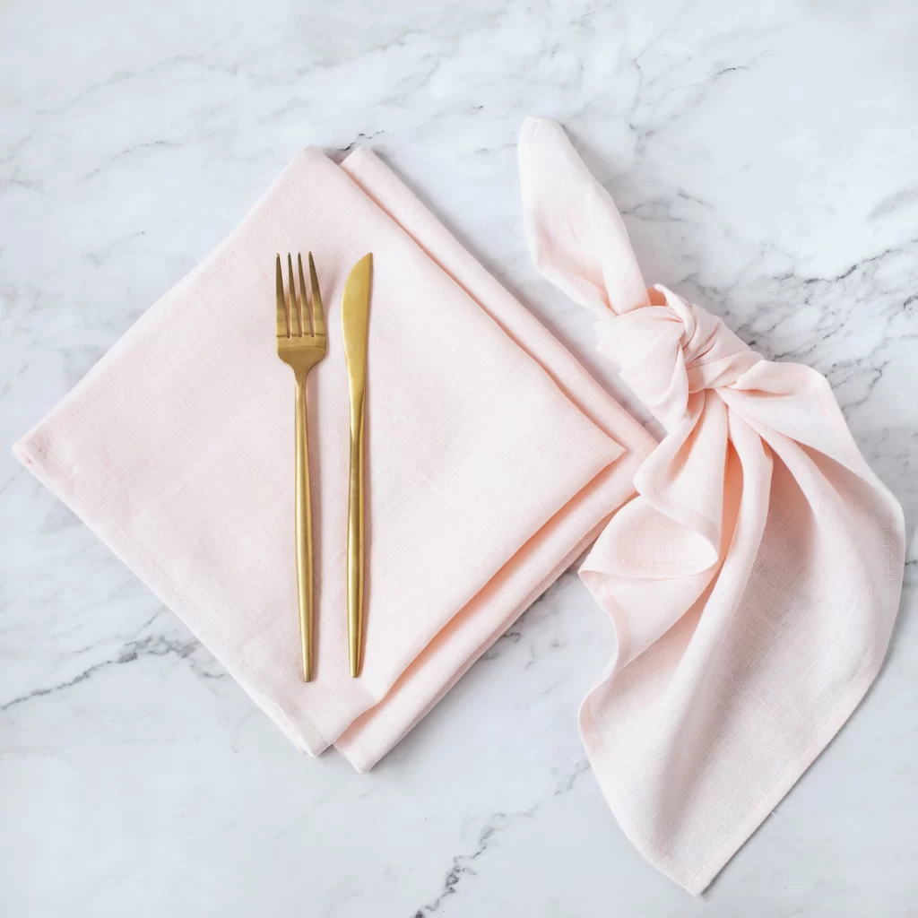 pink linen napkins
