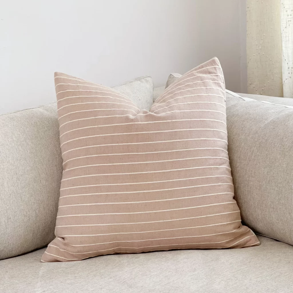 pink striped pillow case