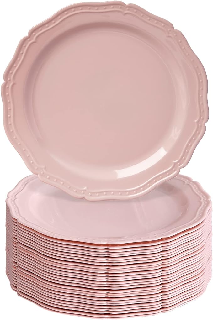 Blush plastic plates