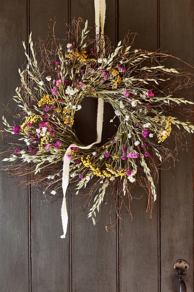 spring garden flower wreath