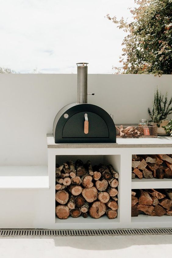 Pizza oven on patio
