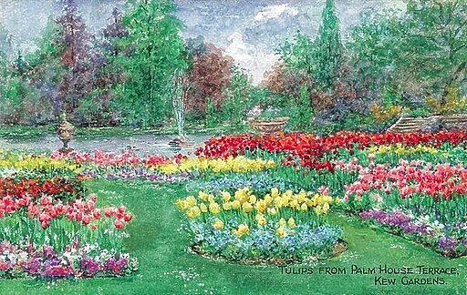 painting of tulip garden