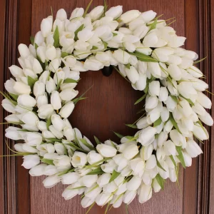 White tulip wreath
