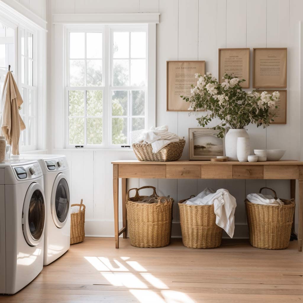 clean laundry room