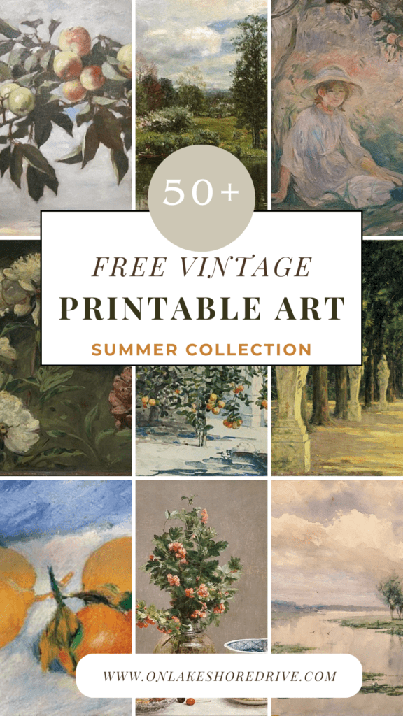 pinterest pin for free vintage art summer