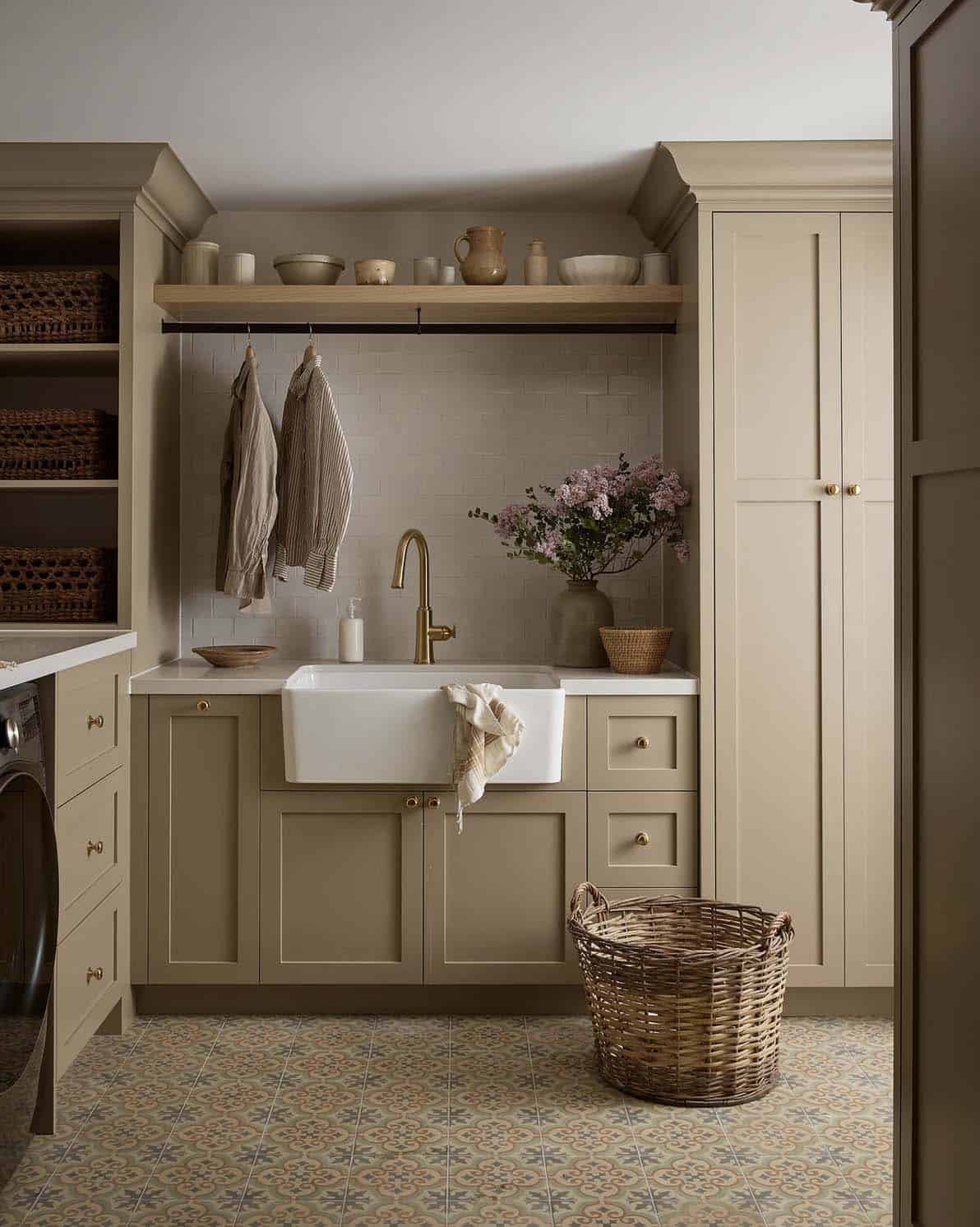 laundry room transitional beige