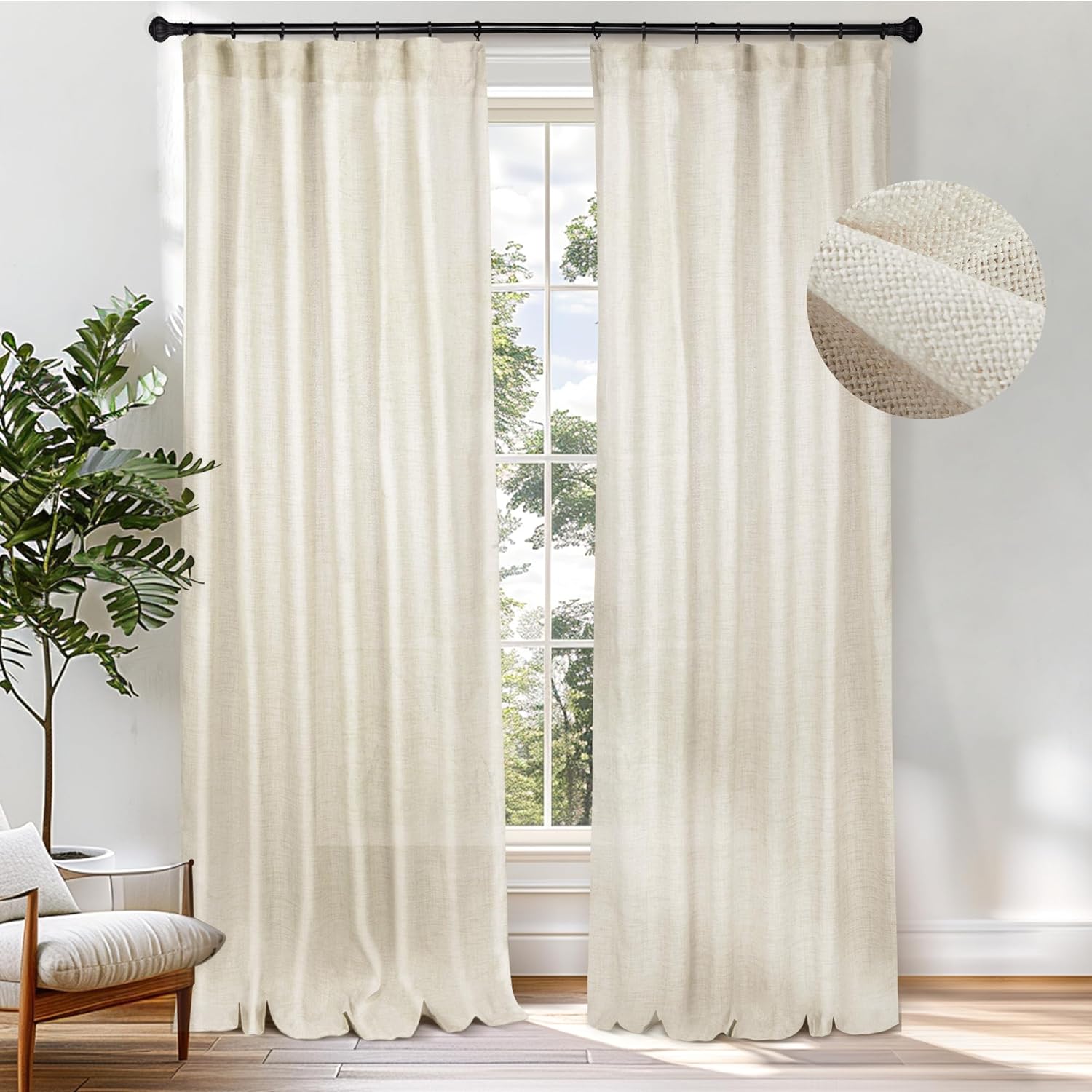 Sheer linen curtains