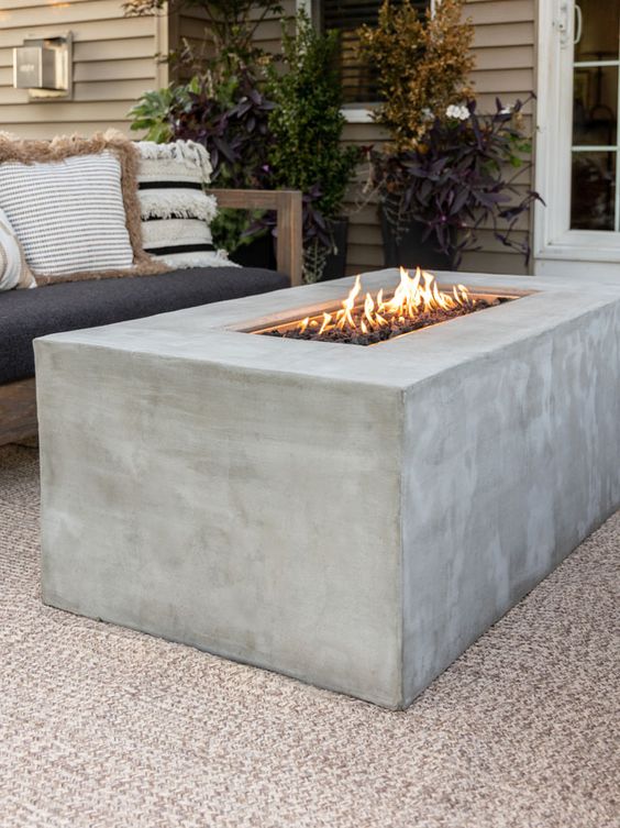 concrete fire table