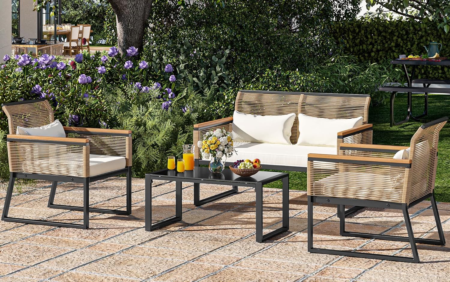 Grey Metal Patio Set