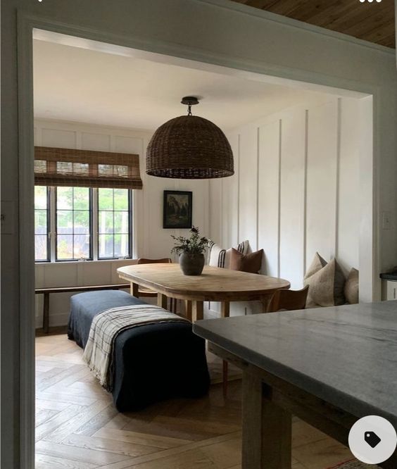 Dining room nook with bench