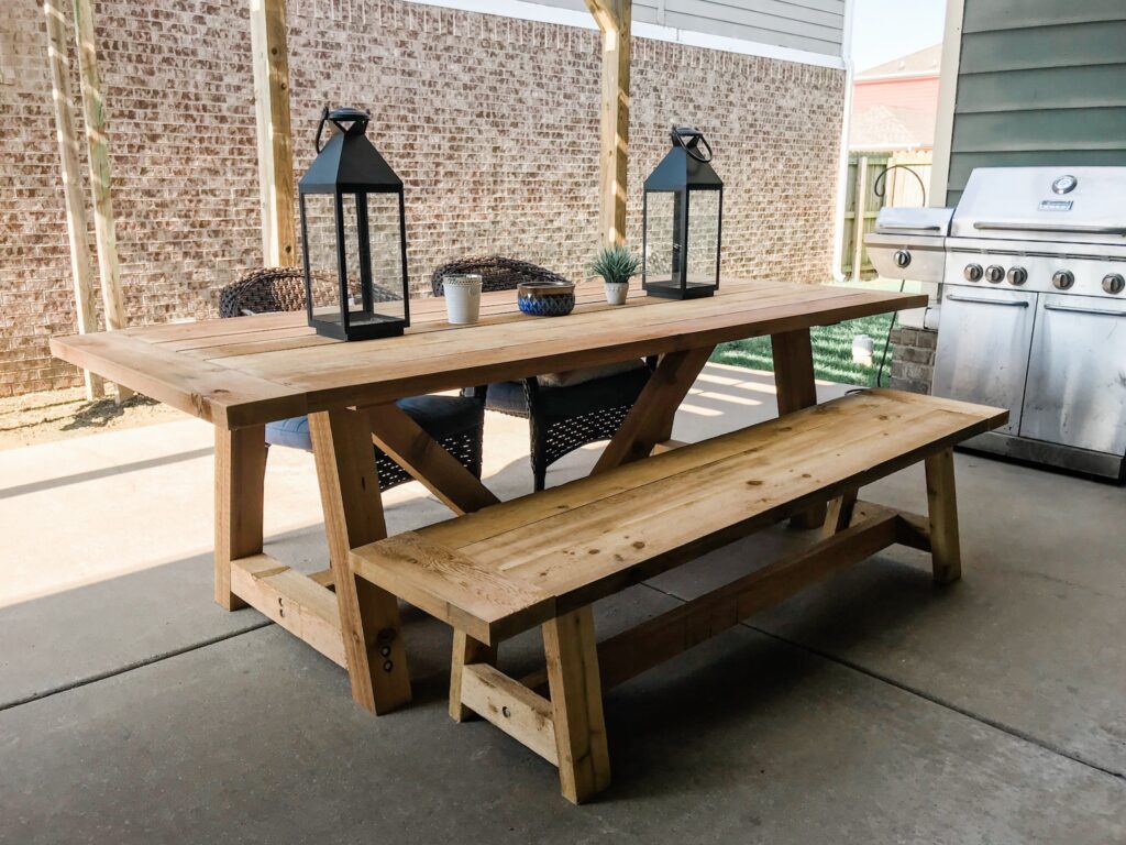 diy outdoor table and benches