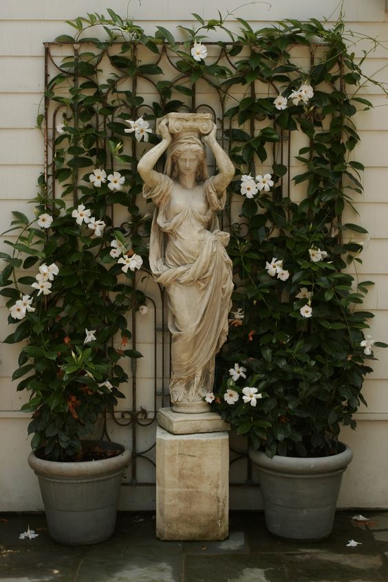 Sculpture in European garden