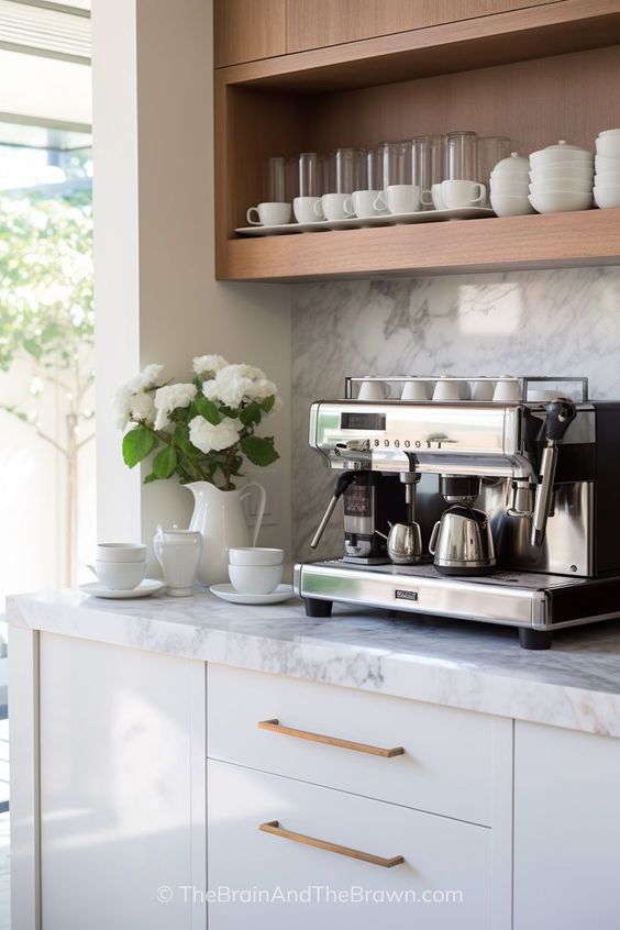 Luxury marble coffee station