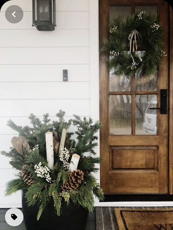 christmas front porch planter 