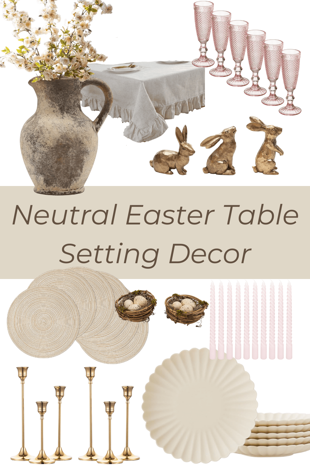 Neutral Easter Table Decor